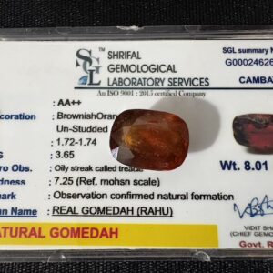 Natural Gomed Stone 8.01 CT